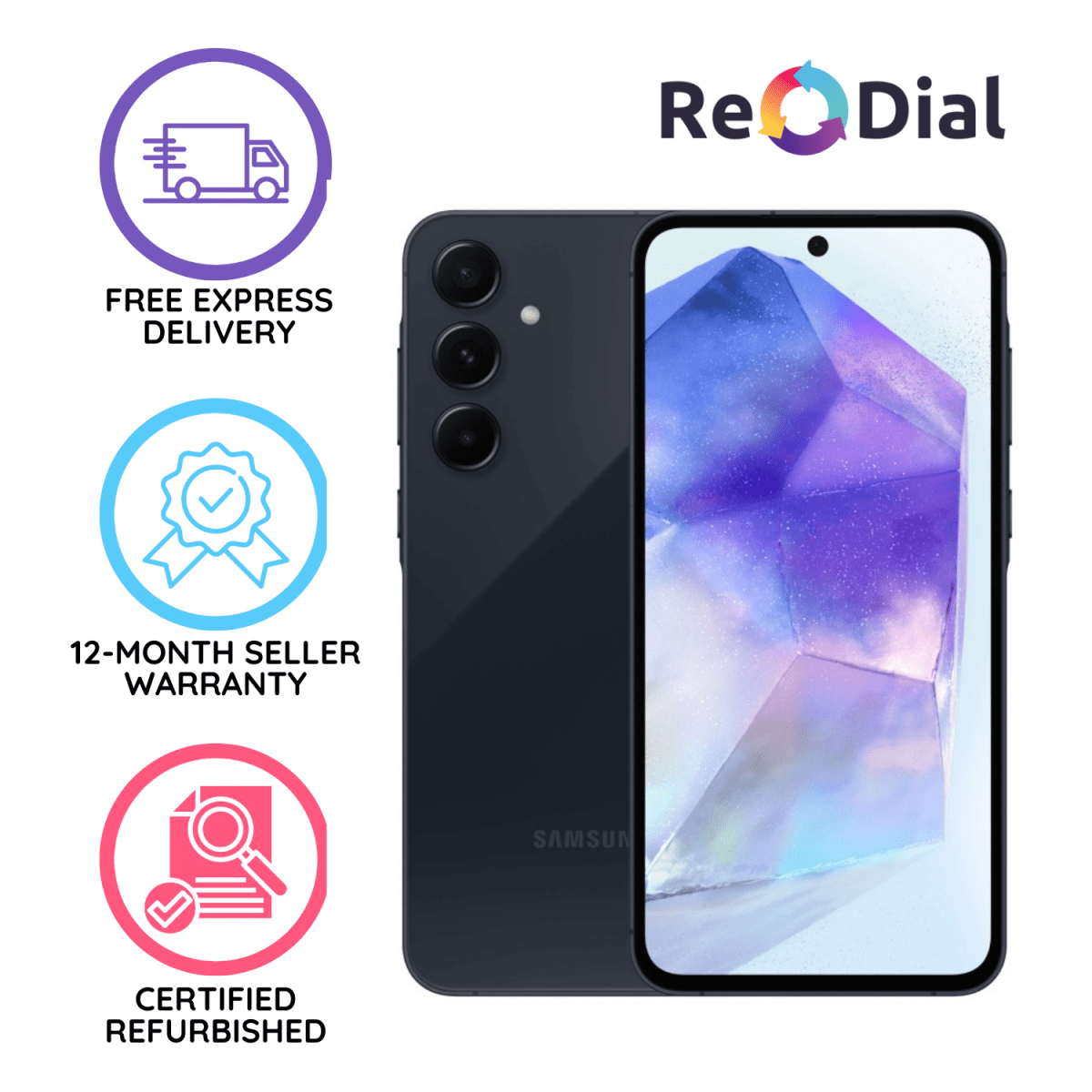 Good Refurbished Samsung Galaxy A35 5G 128Gb 6Gb Ram - Awesome Navy - ReDial Good Refurbished Samsung Galaxy A35 5G 128Gb 6Gb Ram - Awesome Navy - ReDial